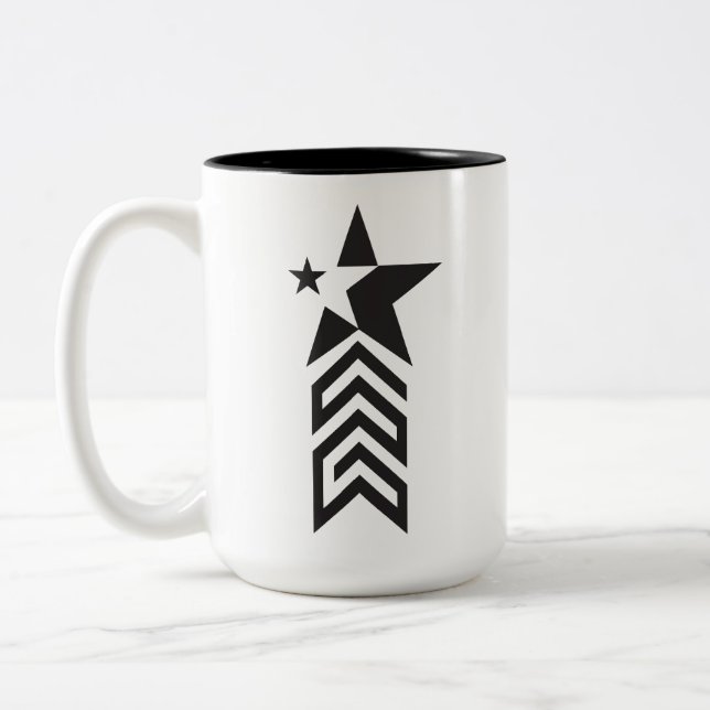 Taza Bicolor Estrella Geométrica Negra y Audaz (Izquierda)