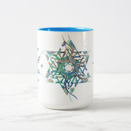 Taza Bicolor Estrella Intrincada de David Brush-Pen Art Mug