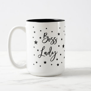 Taza Bicolor Estrella negra de la señora jefe de café de dos 
