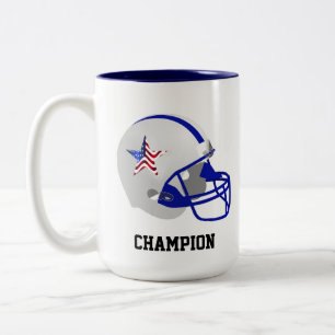 Taza Bicolor Estrella personalizado en casco de fútbol american