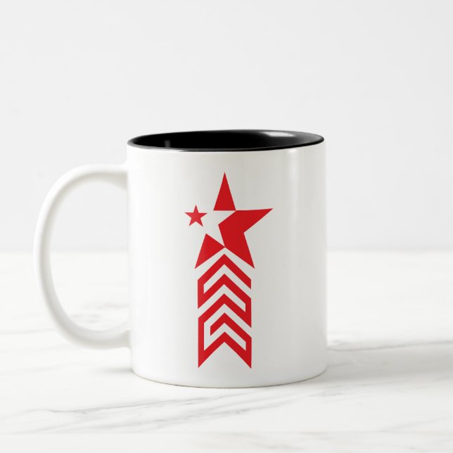 Taza Bicolor Estrella Roja con Flechas de Chevron (Izquierda)