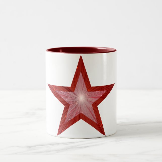 Taza Bicolor Estrella roja de dos tonos blanco (Centro)