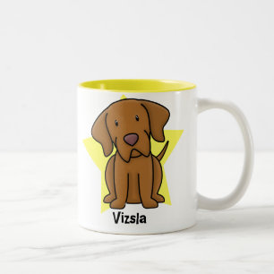 Taza Bicolor Estrella Vizsla de Kawaii