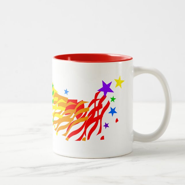 Taza Bicolor Estrellas arcoiris y Streamers (Derecha)