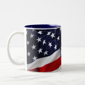Taza Bicolor Estrellas De La Bandera De Estados Unidos Y Estrib
