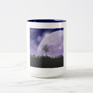 Taza Bicolor Estrellas de luz de la luna Árboles de cielo Perso