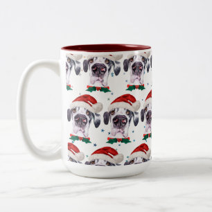 Taza Bicolor Estrellas de Navidad de la raza de perro Gran Dané