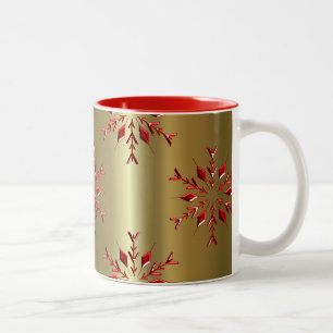 Taza Bicolor Estrellas de Navidades rojos sobre oro