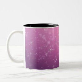 Taza Bicolor Estrellas En Espacio Rosa