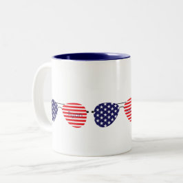 Taza Bicolor Estrellas patrióticas Stripes Aviador Nombres de g