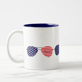 Taza Bicolor Estrellas patrióticas Stripes Aviador Nombres de g