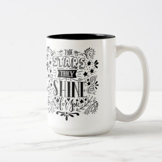 Taza Bicolor Estrellas que brillan para usted