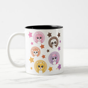 Taza Bicolor Estrellas y animales salvajes