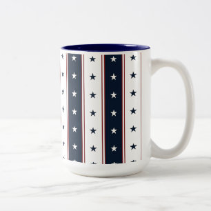 Taza Bicolor Estrellas y rayas