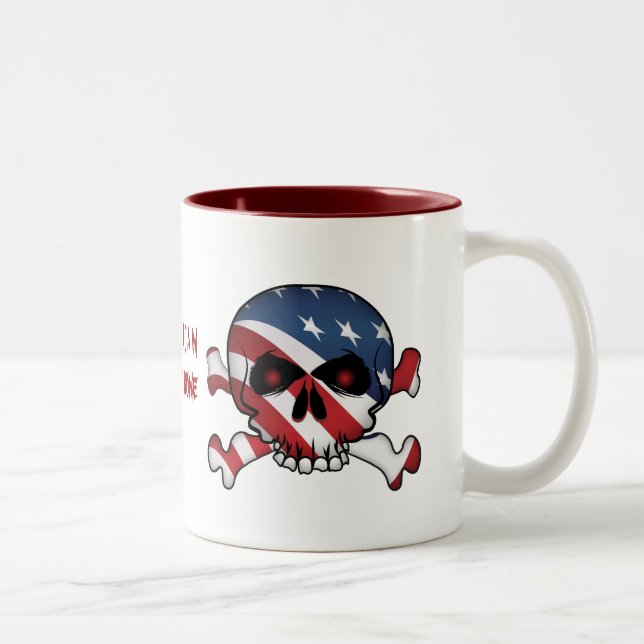 Taza Bicolor Estrellas y rayas de cráneo, (Derecha)
