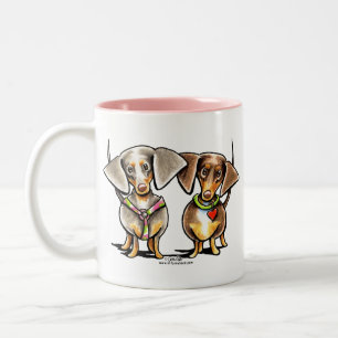 Taza Bicolor Estrellazo de Dachshunds Dappled