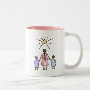 Taza Bicolor Estrellita que brillás antigua rima infantil