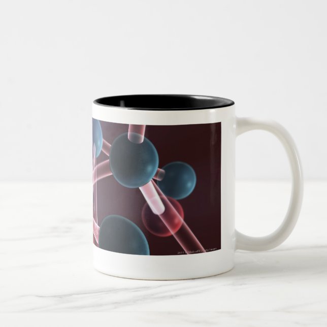 Taza Bicolor Estructura molecular del cafeína (Derecha)