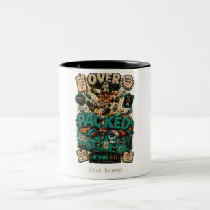 Taza Bicolor Estudiante Divertido Personalizado Sobre Cargado
