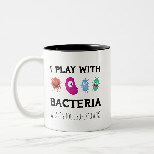 Taza Bicolor Estudiantes de microbiología científica y vida mic (Izquierda)