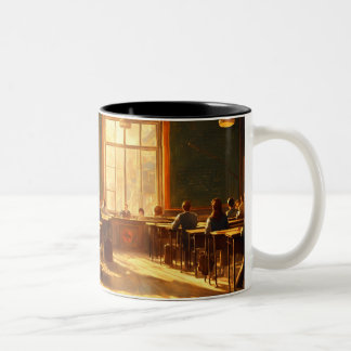 Taza Bicolor estudiantes sentados en el aula MUG
