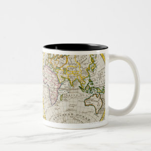Taza Bicolor Estudio tirado de mapa del mundo antiguo