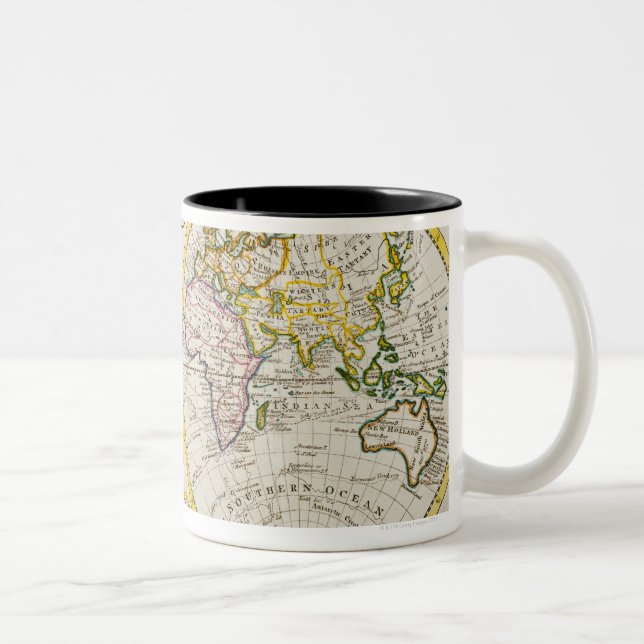 Taza Bicolor Estudio tirado de mapa del mundo antiguo (Derecha)