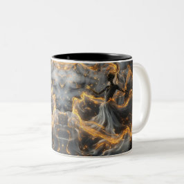 Taza Bicolor Ethereal Dance Of Light, Enchanting Art, Gift for 