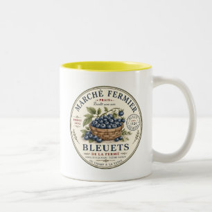 Taza Bicolor Etiqueta de Arándanos Vintage