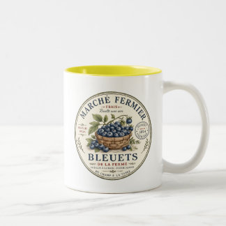 Taza Bicolor Etiqueta de Arándanos Vintage