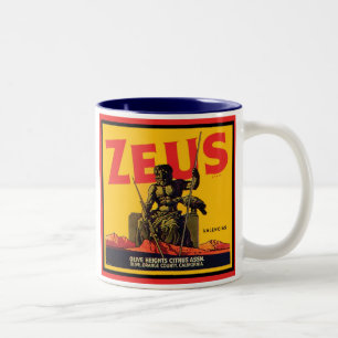 Taza Bicolor Etiqueta De La Cápsula De La Vintage De Zeus - Con