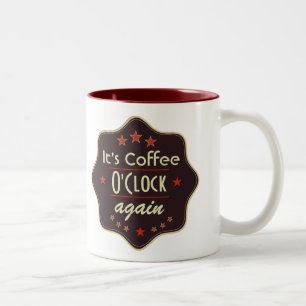 Taza Bicolor Etiqueta Retro de Texto Personalizado Clásico