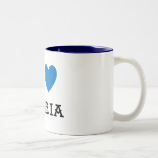 Taza Bicolor Eu love Galicia Azul