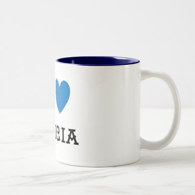 Taza Bicolor Eu love Galicia Azul (Derecha)