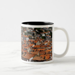 Taza Bicolor Europa, Croacia. Ciudad amurallada medieval de