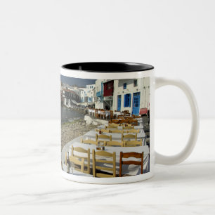 Taza Bicolor Europa, Grecia, Mykonos. Vistas del litoral