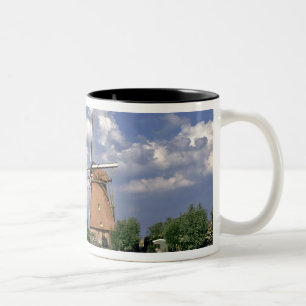 Taza Bicolor Europa, Países Bajos, Kinerdijk. Un molino de vien