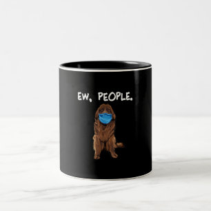Taza Bicolor Ew People Perro de Newfie con regalo de máscara