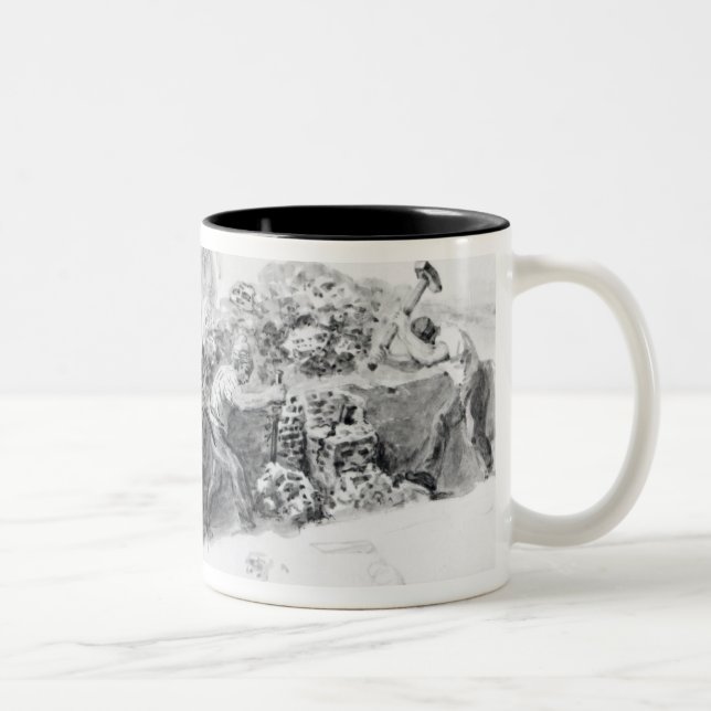 Taza Bicolor Excavación de un agujero para las fundaciones (Derecha)