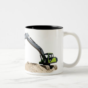 Taza Bicolor Excavador verde grande impresionante #4 de la