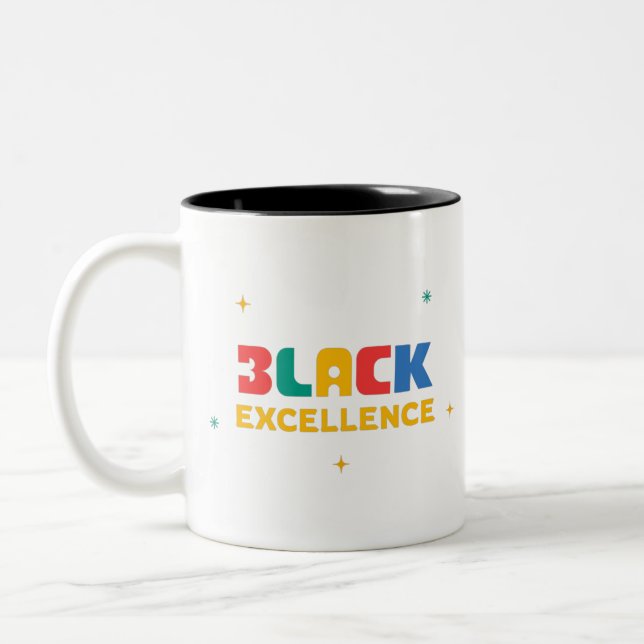Taza Bicolor Excelencia negra (Izquierda)