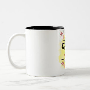 Taza Bicolor Expectativa   Toque de café roto con el corazón