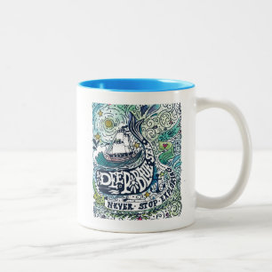 Taza Bicolor Exploración azul profunda de la parada del mar