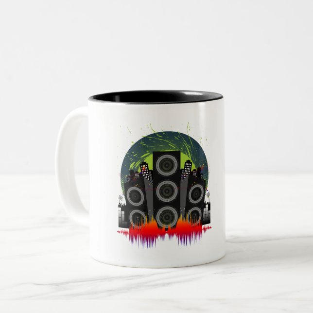 Taza Bicolor Explosión de altavoces (Anverso izquierdo)