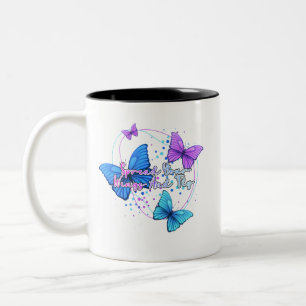 Taza Bicolor Extiende tus alas y vuela mariposa