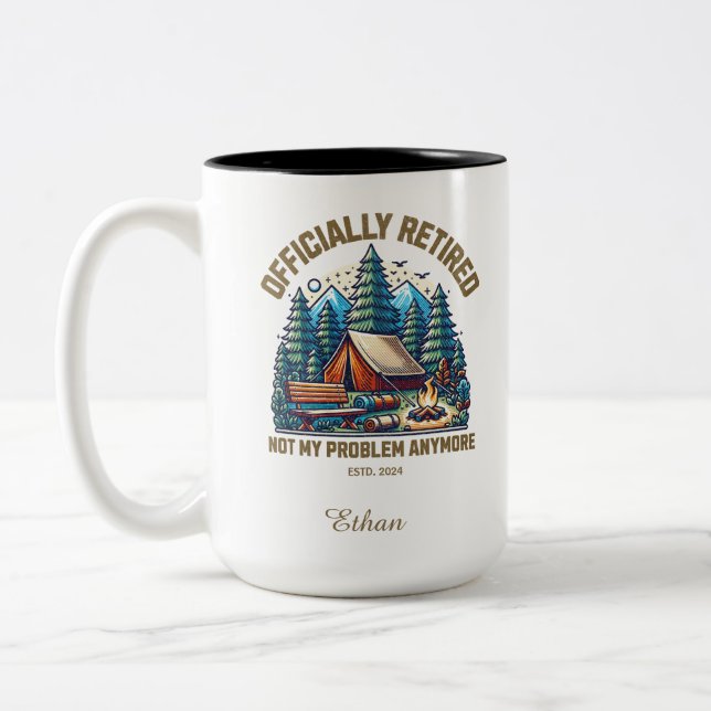 Taza Bicolor Extinción oficial, nombre personalizado y acampada (Izquierda)