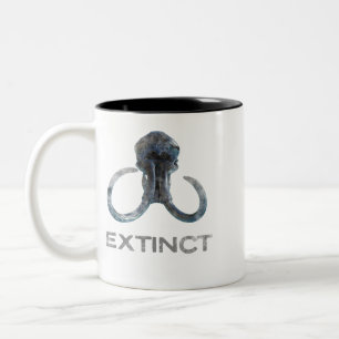 Taza Bicolor Extinct Wooly Mammoth Fossil Head Versión 1