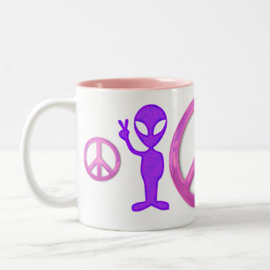 Taza Bicolor Extranjero púrpura de la paz