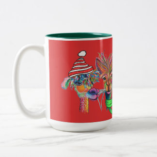 Taza Bicolor extravagante fiesta alpaca mug-r1