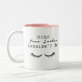 Taza Bicolor Eyelash Makeup Typography Mug
